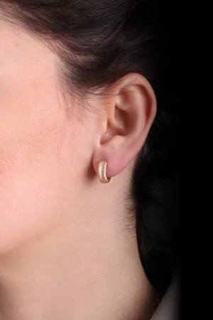 Cebeci 14 Ayar Mat Halka Altın Küpe