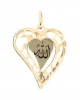 Cebeci 14 Ayar Allah Yazılı Kalp Altın Kolye Ucu