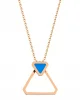 Cebeci 14 Ayar Mavi Üçgen Rose Altın Kolye