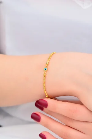 Cebeci 14 Ayar Göz Boncuk Burgu Altın Bileklik