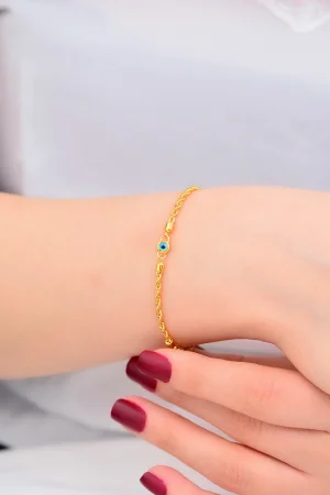 Cebeci 14 Ayar Göz Boncuk Burgu Altın Bileklik