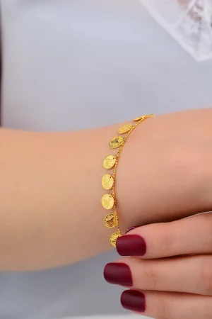 Cebeci 14 Ayar Tuğralı Altın Bileklik