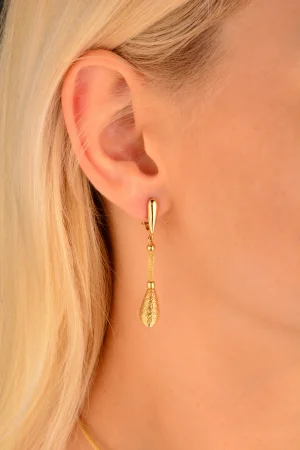 Cebeci 14 Ayar Hasır Damla Altın Küpe