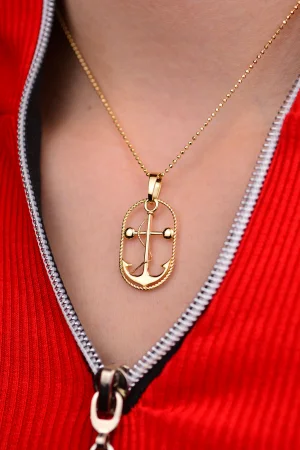 Altın Çapa Kolye Ucu