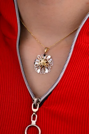 Altın Çiçek Kolye Ucu