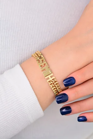 Cebeci 14 Ayar İsimli Zincir Altın Bileklik