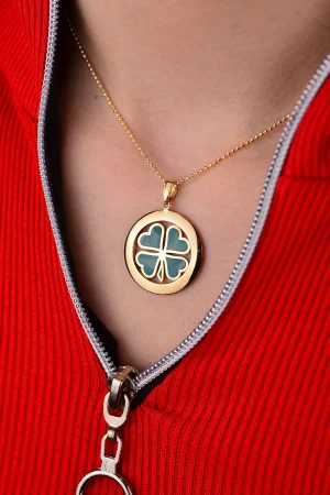 Altın Yonca Kolye Ucu