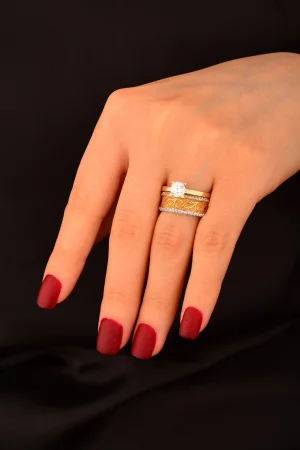 Cebeci 14 Ayar Twin Altın Yüzük