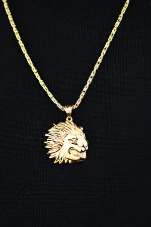 Cebeci 14 Ayar Aslan Başı Altın Kolye Ucu