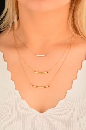 Cebeci 14 Ayar Üçlü Renkli Altın Kolye