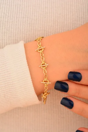 Cebeci 14 Ayar Taşlı Altın Bileklik