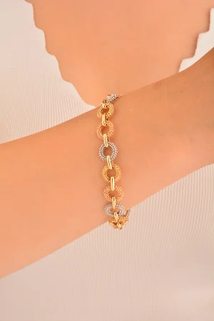 Cebeci 14 Ayar Halkalı Altın Bileklik