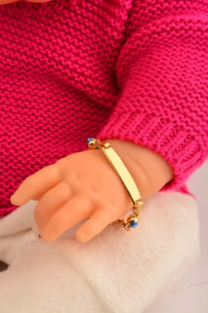 Cebeci 14 Ayar Çocuk Nazarlı Altın Künye