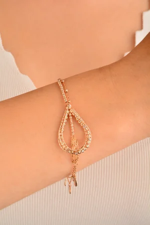 Cebeci 14 Ayar Dorika Su Damlası Rose Altın Bileklik