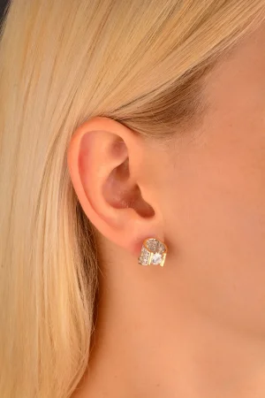 Cebeci 14 Ayar Geometrik Altın Küpe