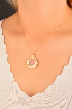 Cebeci 14 Ayar Nazarlı Kuvars Altın Kolye