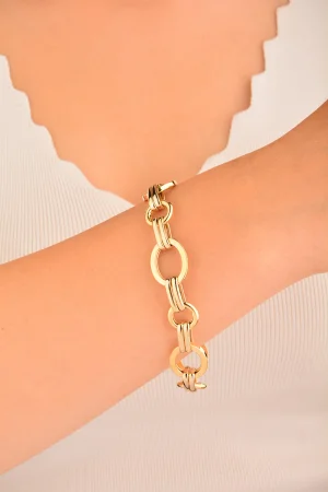 Cebeci 14 Ayar Renkli Halkalı Altın Bileklik