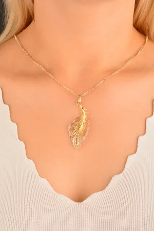 Cebeci 14 Ayar Renkli Yaprak Altın Kolye