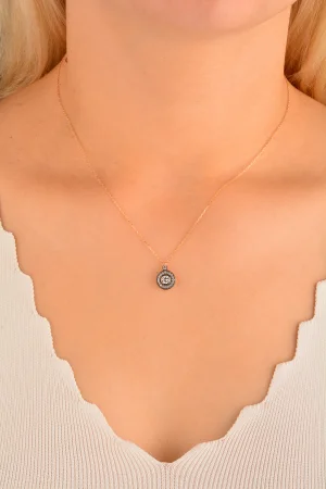 Cebeci 14 Ayar Rose Daire Altın Kolye