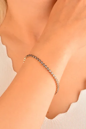 Cebeci 14 Ayar Rose Sıra Taşlı Altın Bileklik