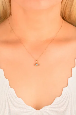 Cebeci 14 Ayar Rose Göz Altın Kolye