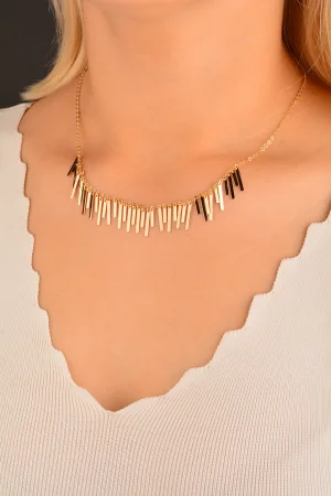 Cebeci 14 Ayar Rose Şerit Altın Kolye