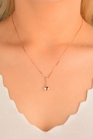 Cebeci 14 Ayar Rose Sıra Taşlı Altın Kolye