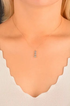 Cebeci 14 Ayar Rose Tria Altın Kolye