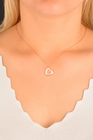 Cebeci 14 Ayar Kalpli Sedef Altın Kolye