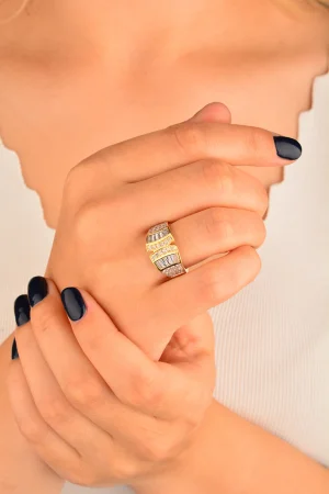 Cebeci 14 Ayar Taşlı Altın Yüzük