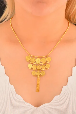 Cebeci 14 Ayar Tuğralı Piramit Altın Kolye