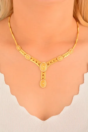 Cebeci 22 Ayar Taşlı Altın Gerdanlık