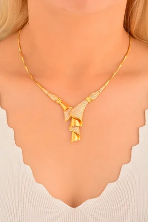 Cebeci 22 Ayar Taşlı Altın Gerdanlık