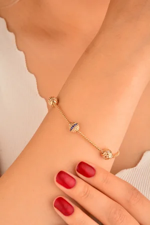 Cebeci 14 Ayar Toplu Rose Altın Bileklik