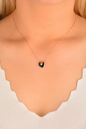 Cebeci 14 Ayar Rose Taşlı Altın Kolye