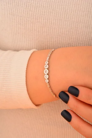 Cebeci 14 Ayar Coronet Beyaz Altın Bileklik