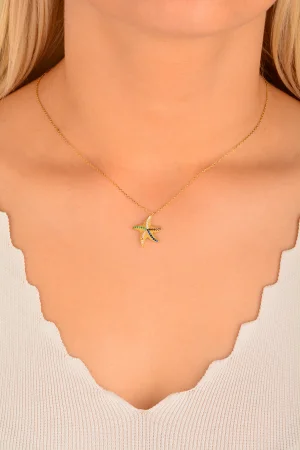 Cebeci 14 Ayar Deniz Yıldızı Altın Kolye