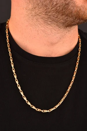 Cebeci 14 Ayar Erkek Altın Ataç Zincir Kolye 75cm