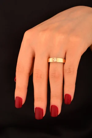 Cebeci 14 Ayar Kahve Taşlı Altın Yüzük