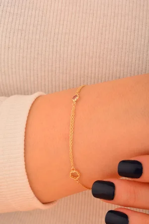 Cebeci 14 Ayar Taşlı Altın Bileklik