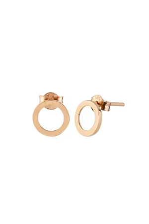 Cebeci 14 Ayar Minimal Rose Altın Küpe