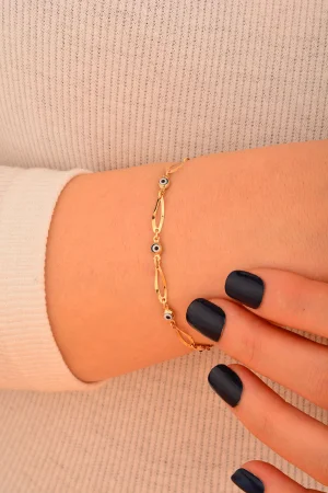 Nazarlı Hallow Altın Bileklik