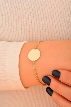 Cebeci 14 Ayar Plaka Altın Bileklik