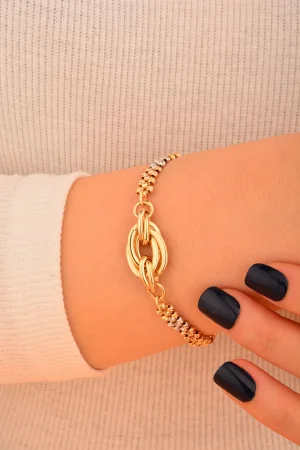 Cebeci 14 Ayar Renkli Halka Altın Bileklik