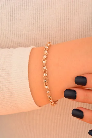 Cebeci 14 Ayar Rose Dorikalı Altın Bileklik