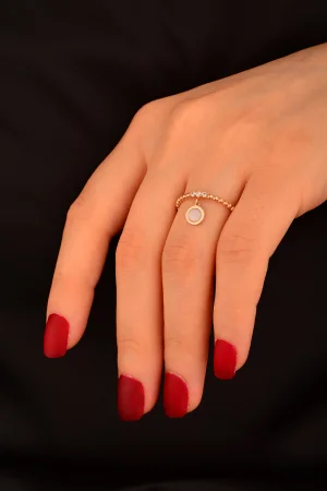 Cebeci Rose Taşlı Altın Yüzük