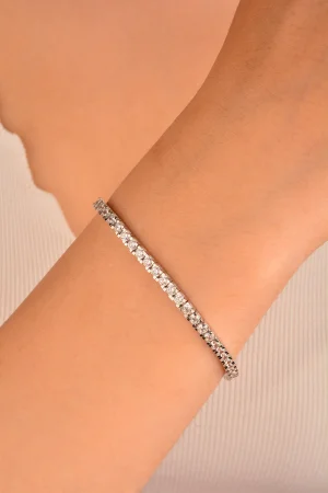 Cebeci 14 Ayar Sırataş Beyaz Altın Bileklik