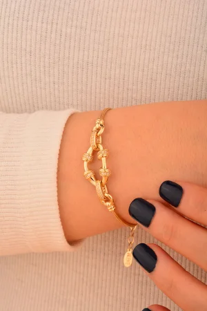 Cebeci 14 Ayar Taşlı Altın Bileklik