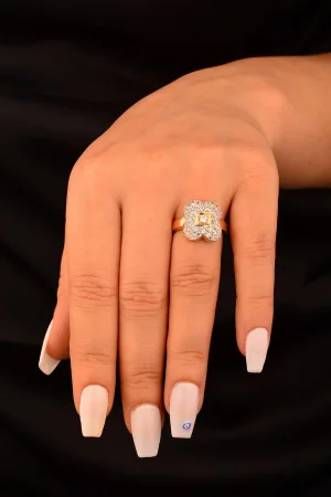 Cebeci 14 Ayar Taşlı Çiçek Altın Yüzük