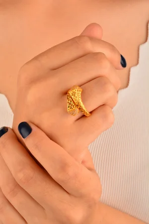 Cebeci 22 Ayar Taşlı Eyfel Altın Yüzük